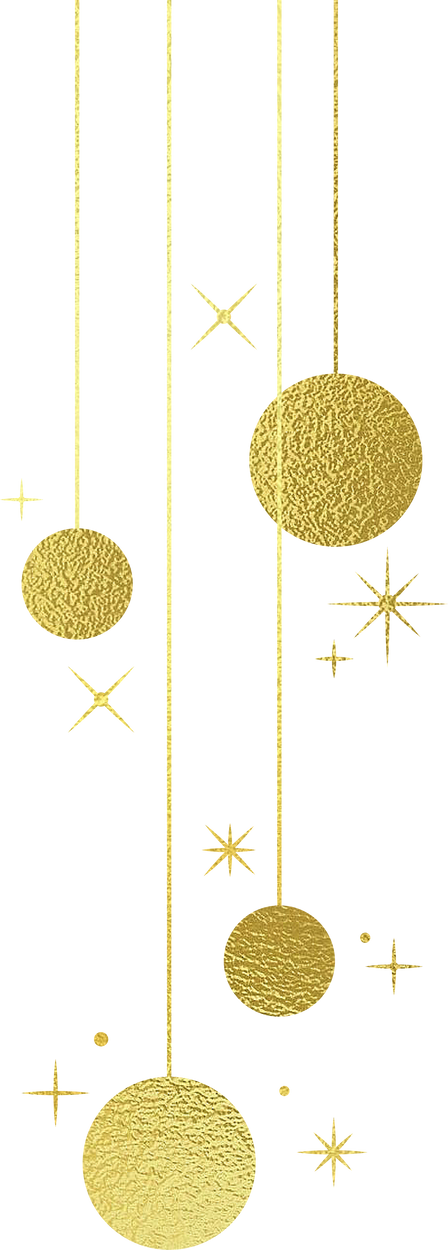 Elegant Gold New Year's Eve Ball Ornaments